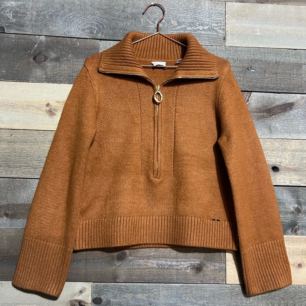 Elie Tahari Half-Zip Knit Sweater Medium